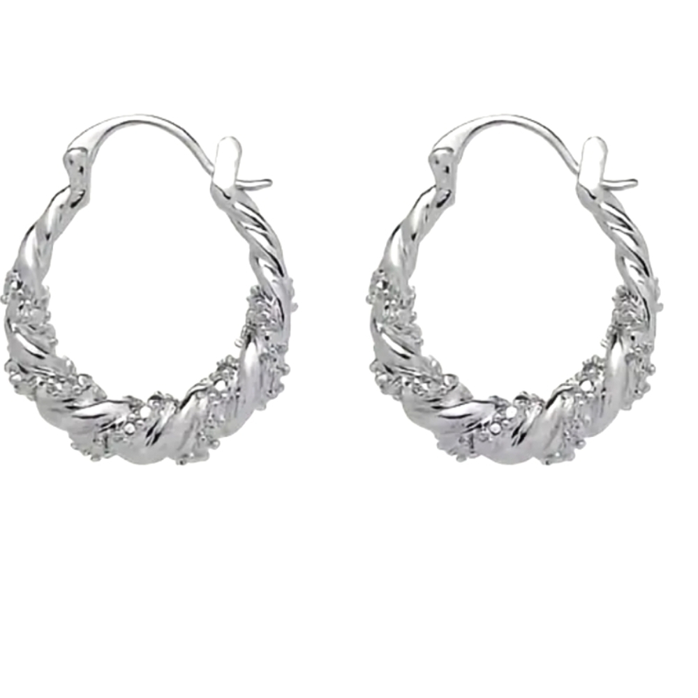 Decorative Hoops  Silver tone HP